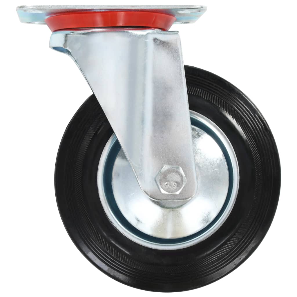 Zwenkwielen met montageplaat 160 mm zwart