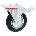 Zwenkwielen met remmen 160 mm zwart