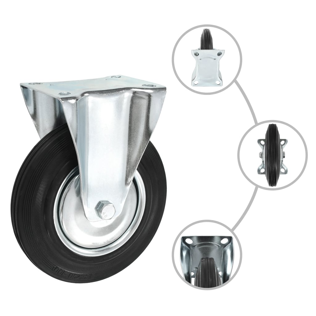 Vaste wielen 200 mm zwart