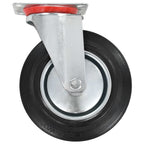 Zwenkwielen met montageplaat 200 mm zwart