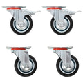 Zwenkwielen combinatie set 75 mm zwart