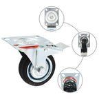 Zwenkwielen combinatie set 75 mm zwart