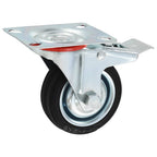 Zwenkwielen combinatie set 75 mm zwart