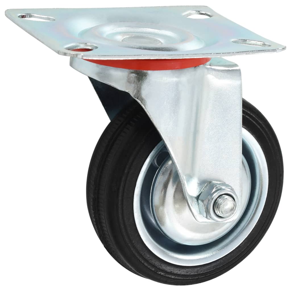 Zwenkwielen combinatie set 75 mm zwart