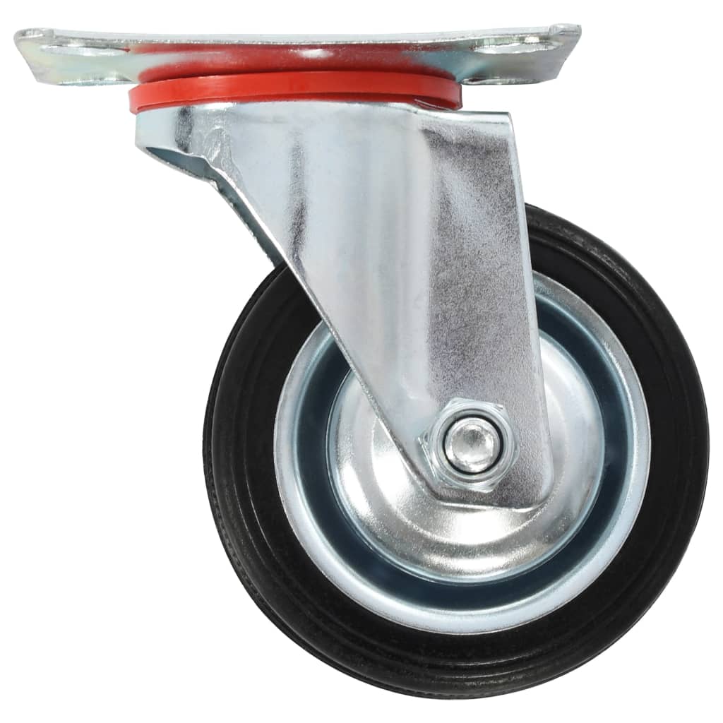 Zwenkwielen combinatie set 75 mm zwart