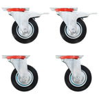 Zwenkwielen combinatie set 100 mm zwart