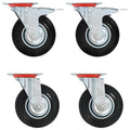 Zwenkwielen combinatie set 125 mm zwart