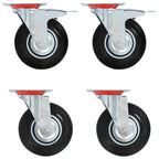 Zwenkwielen combinatie set 125 mm zwart