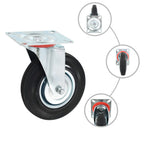 Zwenkwielen combinatie set 125 mm zwart