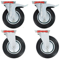 Zwenkwielen combinatie set 200 mm zwart