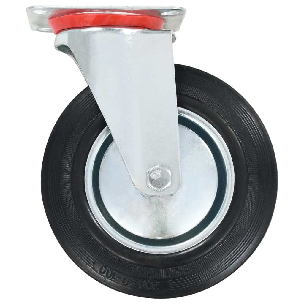 Zwenkwielen combinatie set 200 mm zwart