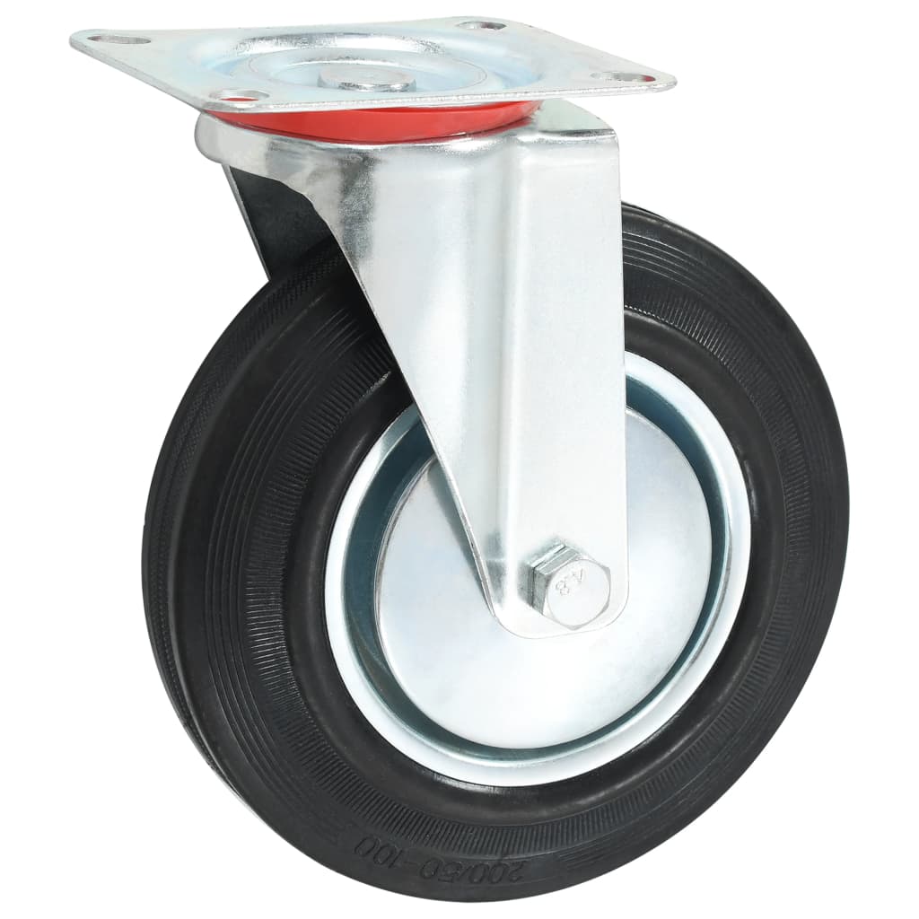 Zwenkwielen combinatie set 200 mm zwart