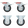 Wielen combinatie set 75 mm zwart