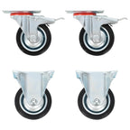 Wielen combinatie set 75 mm zwart
