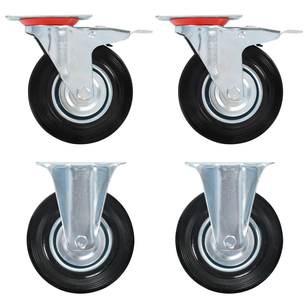 Wielen combinatie set 125 mm zwart
