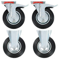 Wielen combinatie set 200 mm zwart