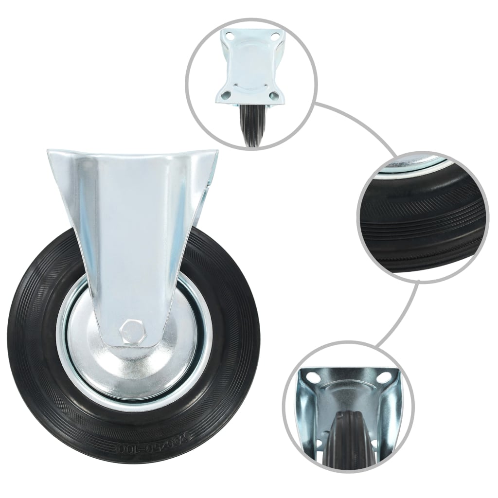 Wielen combinatie set 200 mm zwart