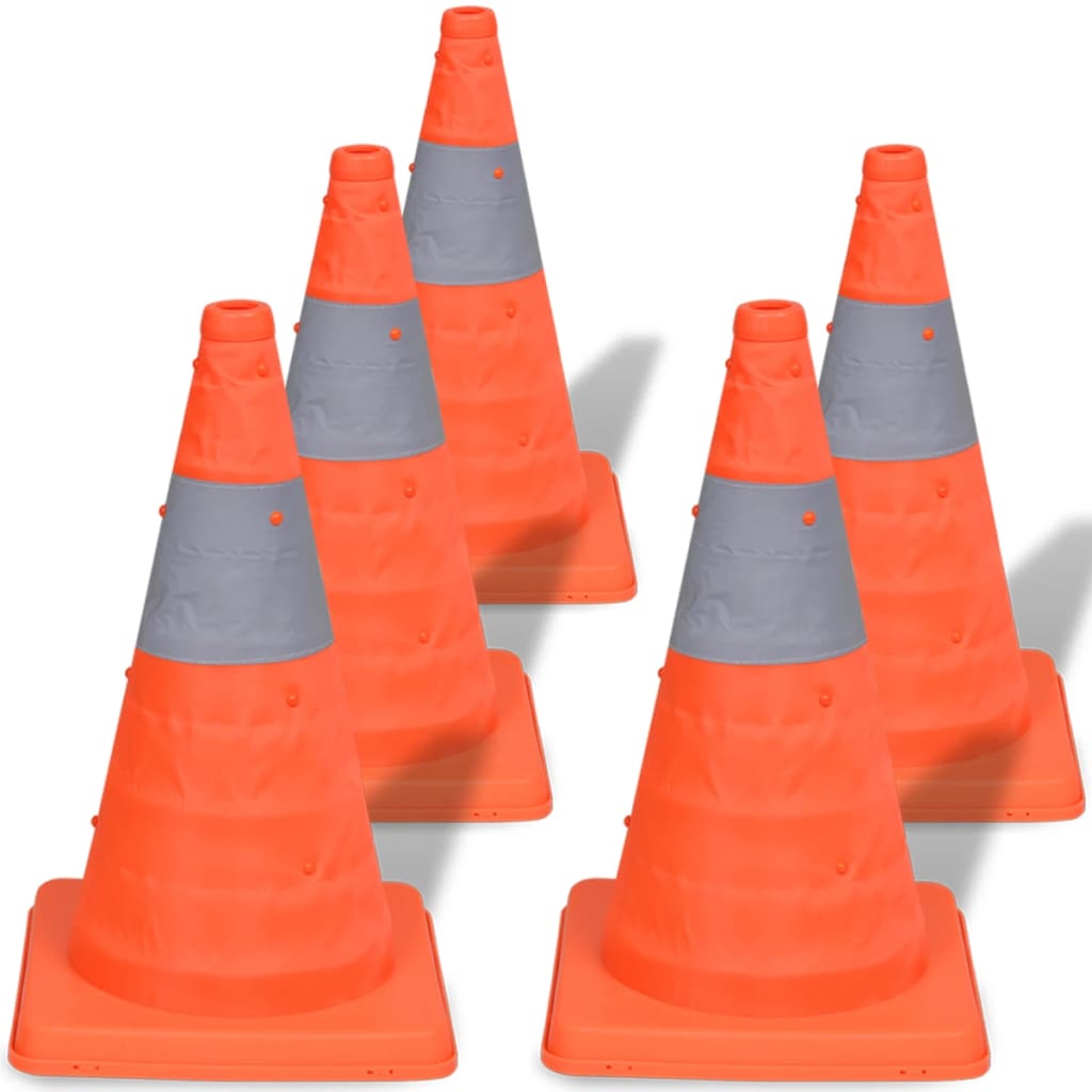 Uitvouwbare verkeerskegels 42 cm - 5 stuks