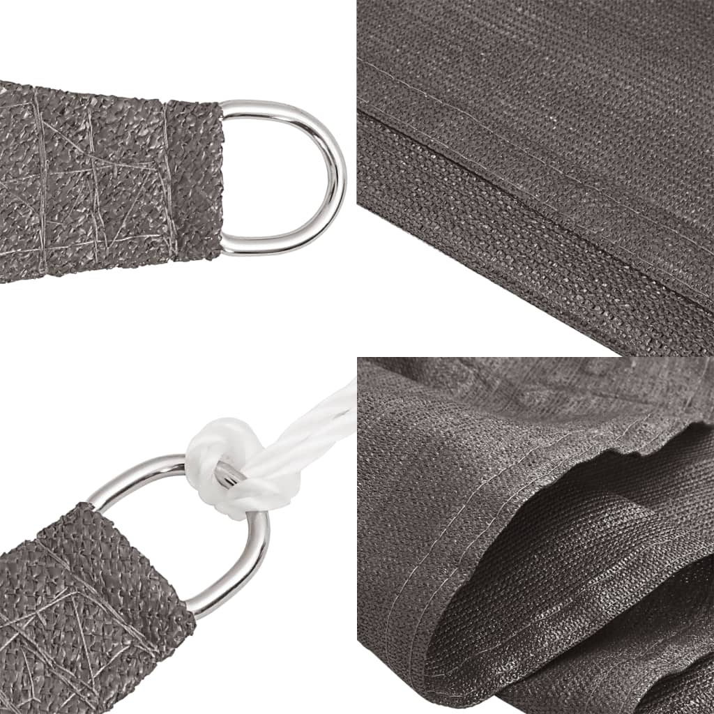 Schaduwdoek rechthoekig antraciet waterdoorlatend HDPE 160 g/m² detail 6