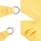 Schaduwdoek driehoekig beige waterdoorlatend HDPE 160 g/m² detail 6