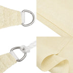 Schaduwdoek driehoekig crème waterdoorlatend HDPE 160 g/m² detail 5