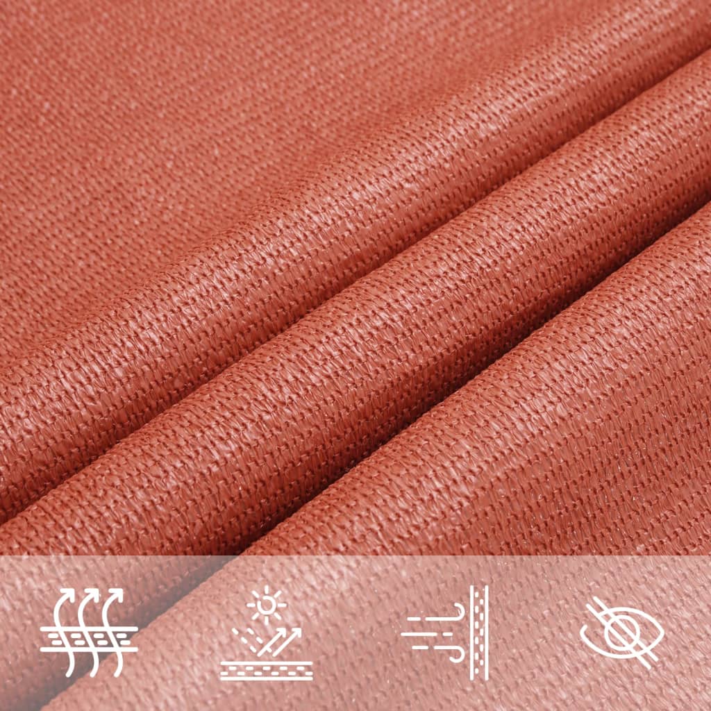 Schaduwdoek rechthoekig terracotta waterdoorlatend HDPE 160 g/m² detail 6