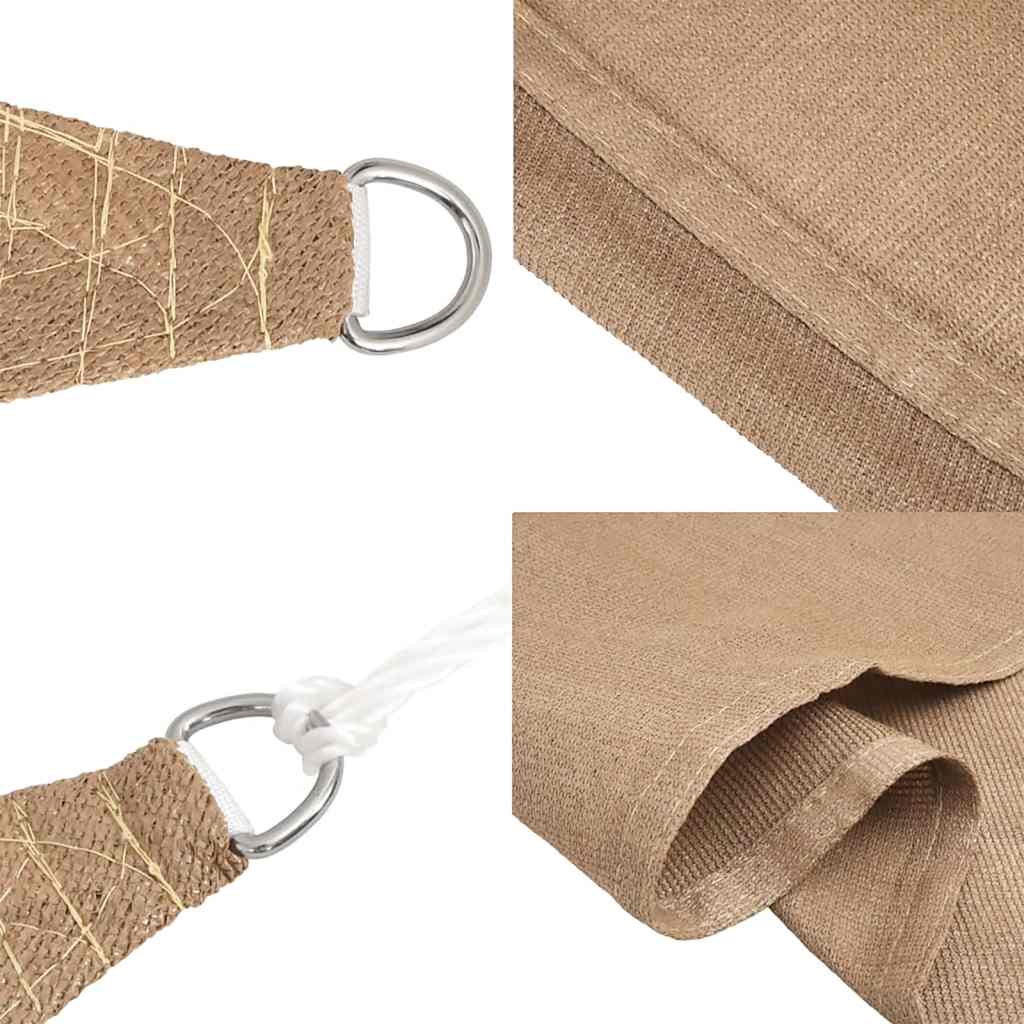 Taupe trapezium HDPE schaduwdoek detail 5