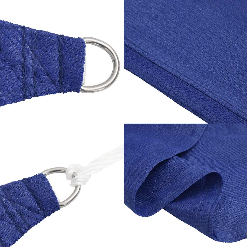 Schaduwdoek trapezium blauw waterdoorlatend HDPE 160 g/m² detail 5