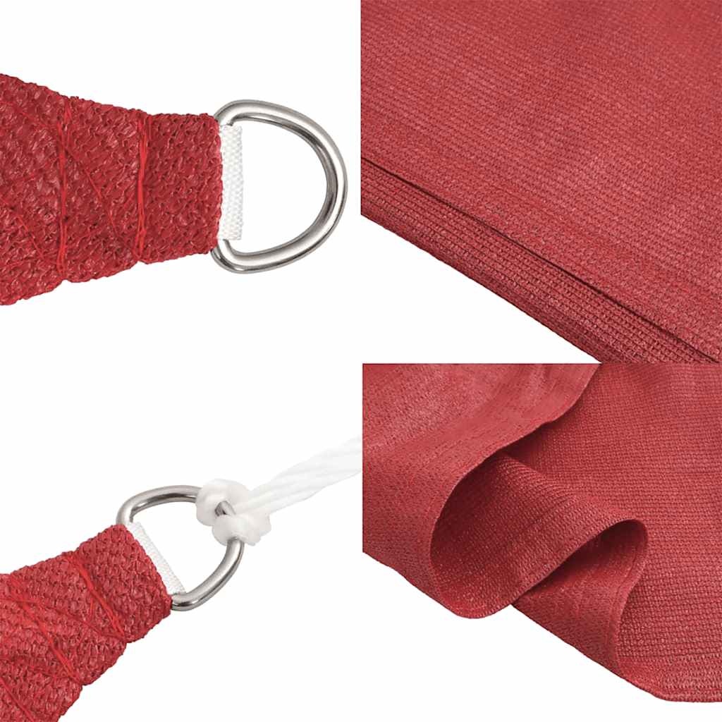 Schaduwdoek vierkant rood waterdoorlatend HDPE 160 g/m² detail 5