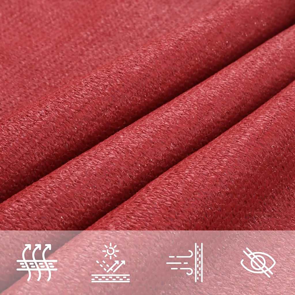 Rood trapezium HDPE schaduwdoek detail 6