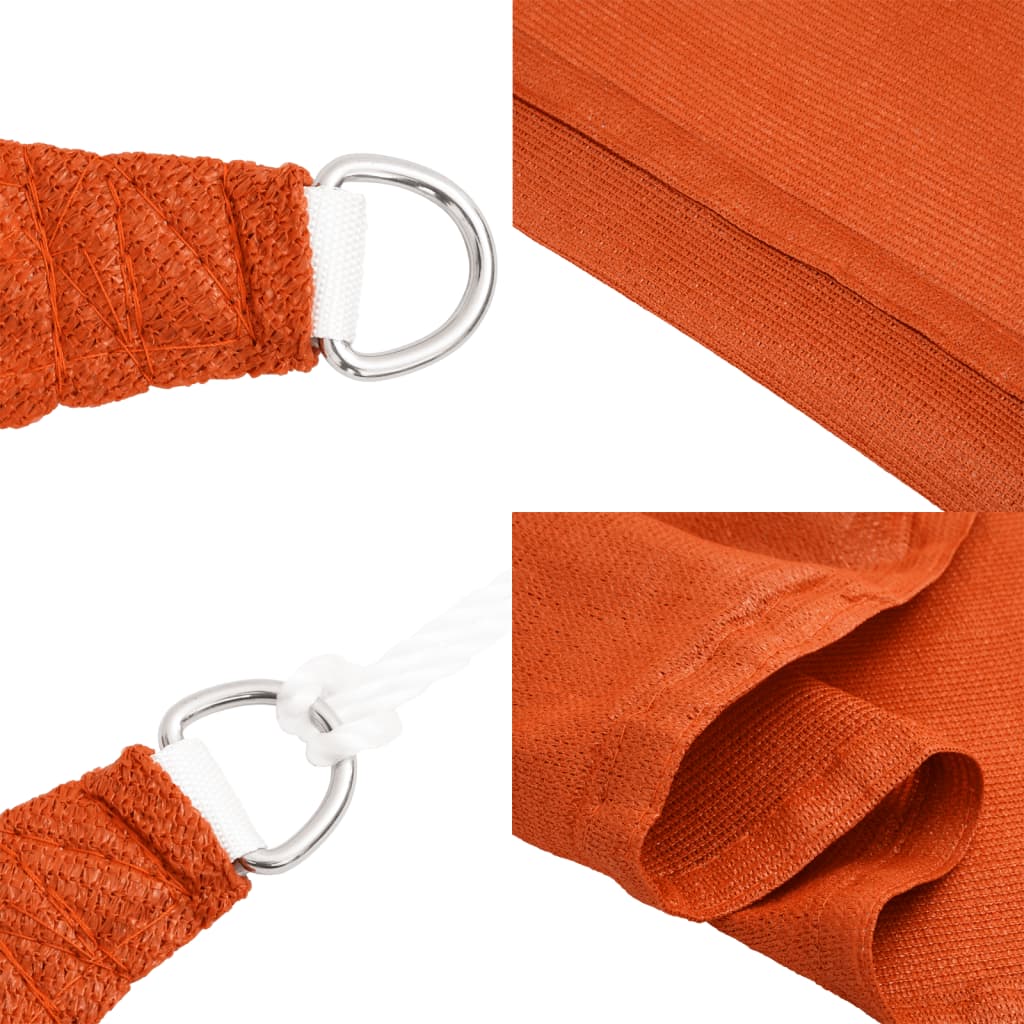 Schaduwdoek vierkant oranje waterdoorlatend HDPE 160 g/m² detail 6