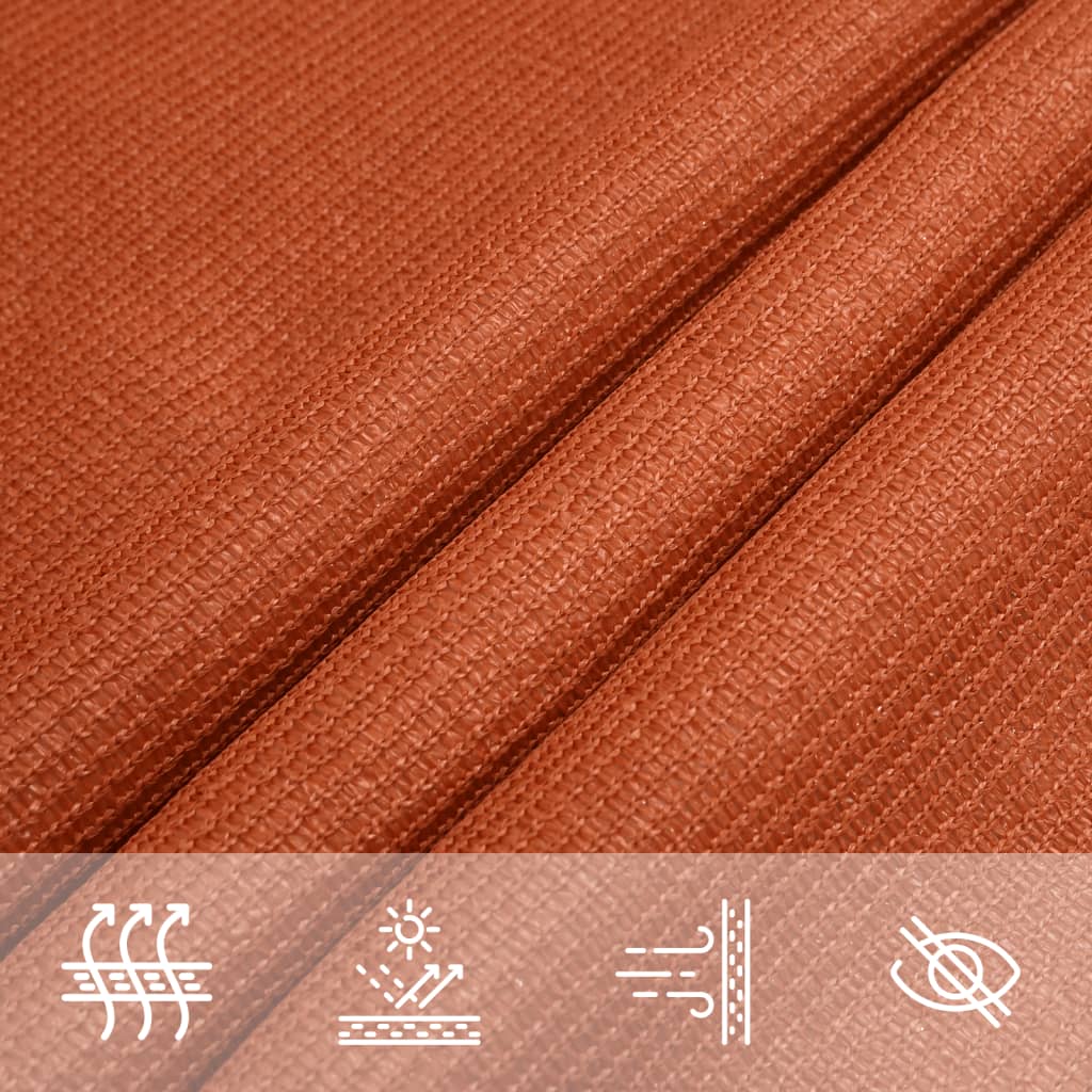Schaduwdoek rechthoekig oranje waterdoorlatend HDPE 160 g/m² detail 4