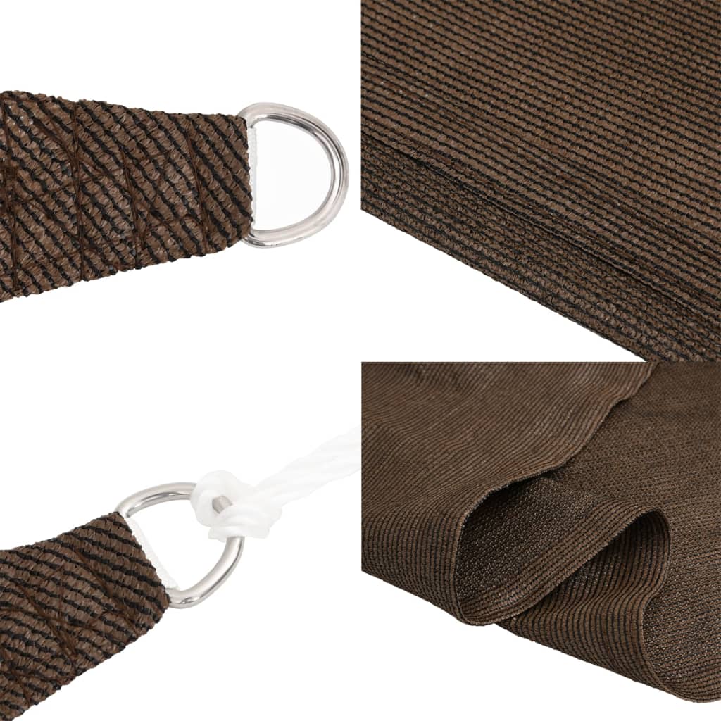 Schaduwdoek vierkant bruin waterdoorlatend HDPE 160 g/m² detail 5