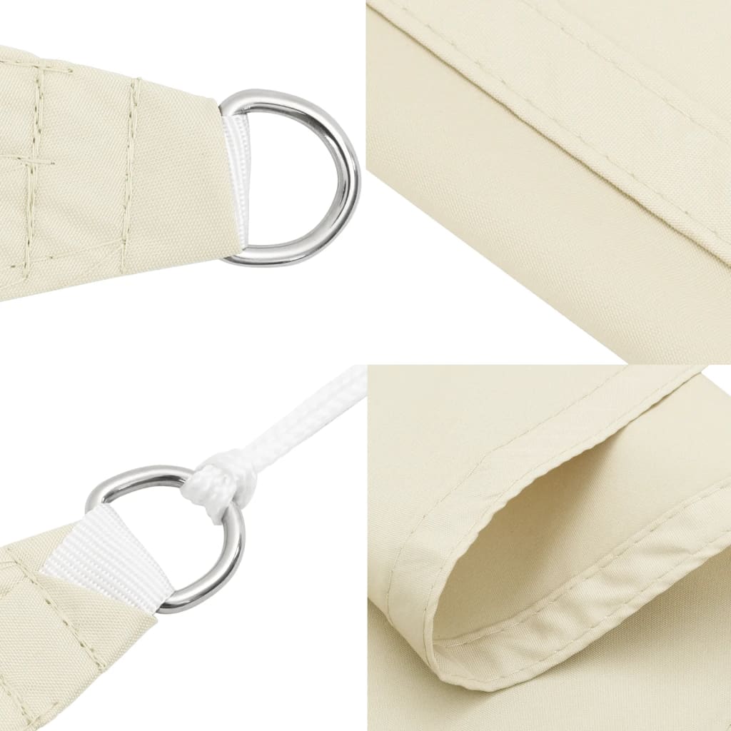 Rechthoekig schaduwdoek crèmekleurig