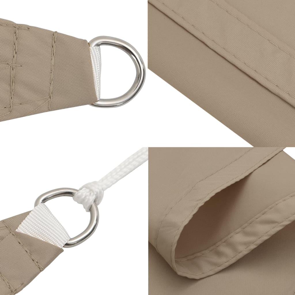 Schaduwdoek rechthoekig taupe waterdicht oxford stof detail 6