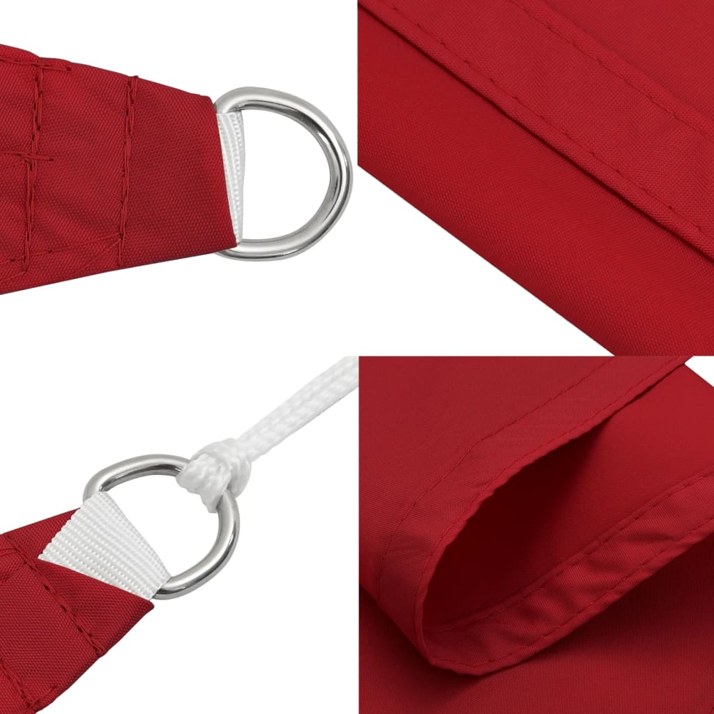Schaduwdoek rechthoekig rood waterdicht oxford stof detail 7
