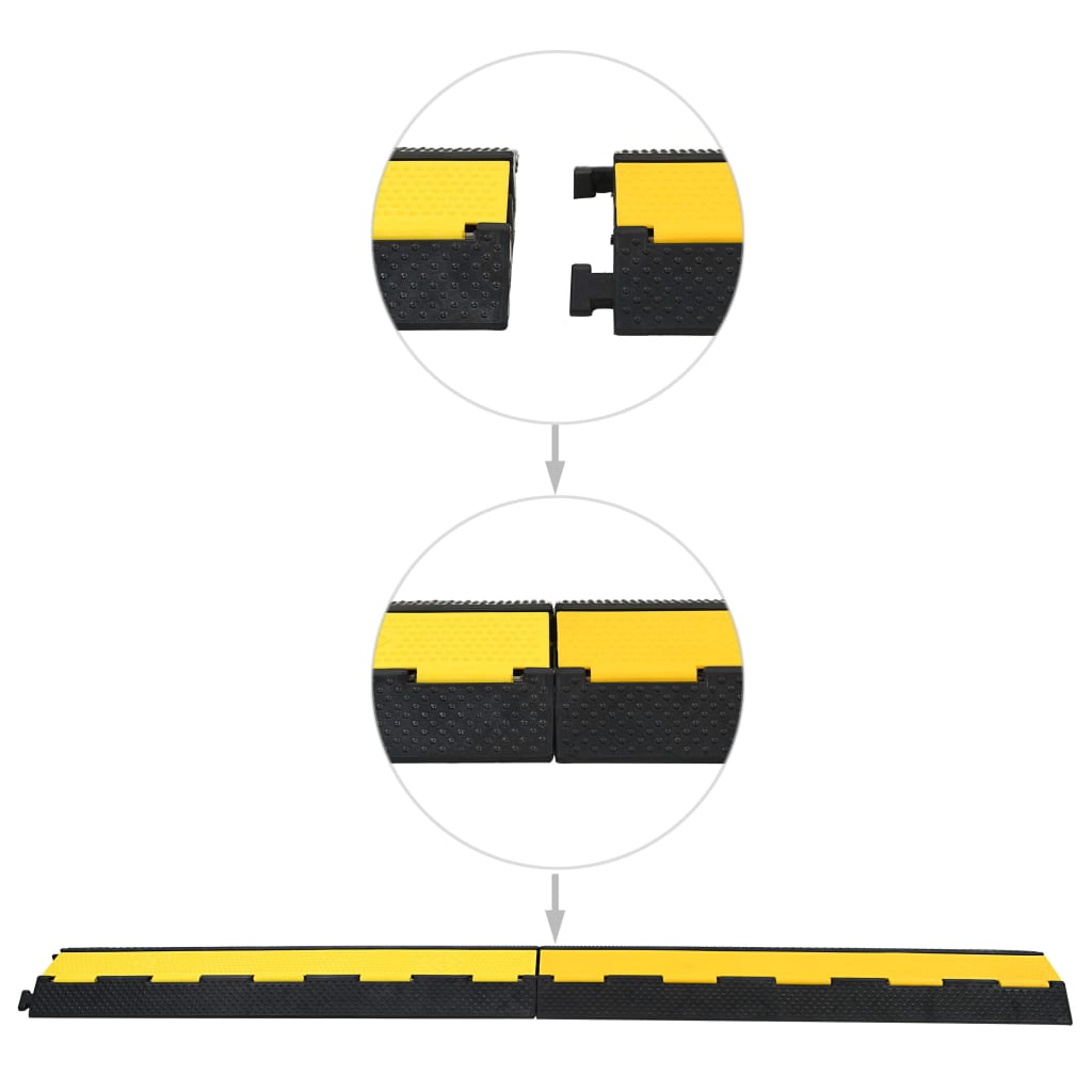 Kabelbeschermer drempels 2 stuks 2 tunnels 101,5 cm rubber - afbeelding 4