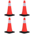 Reflecterende verkeerskegels met zware basis 50 cm - 4 stuks