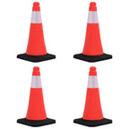 Reflecterende verkeerskegels met zware basis 50 cm - 4 stuks
