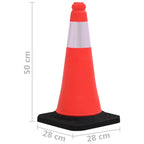 Reflecterende verkeerskegels met zware basis 50 cm