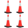Reflecterende verkeerskegels met zware basis 75 cm - 4 stuks