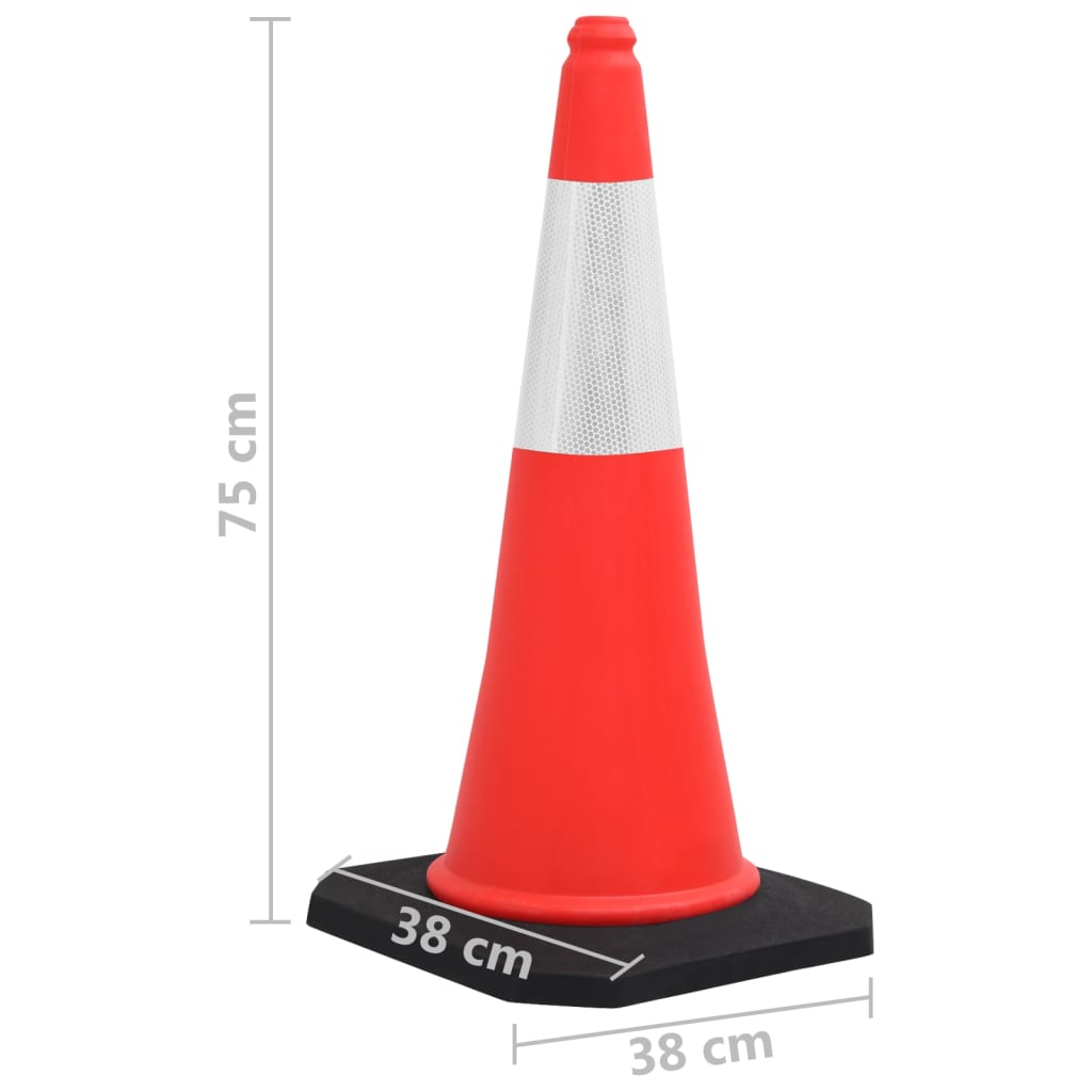 Reflecterende verkeerskegels met zware basis 75 cm