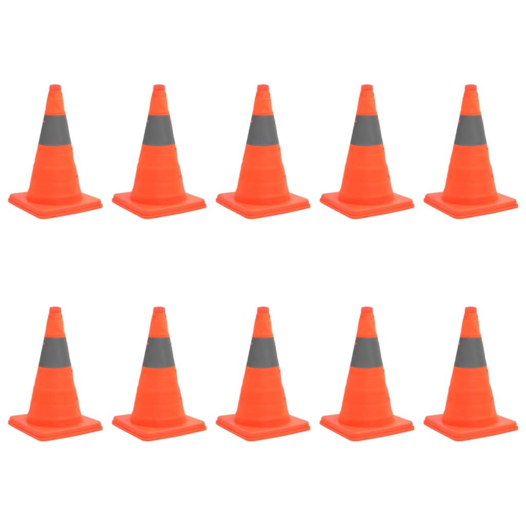 Uitvouwbare verkeerskegels 42 cm - 10 stuks