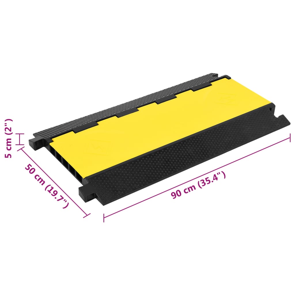Kabelbeschermer drempel met 5 tunnels 90 cm rubber - afbeelding 7