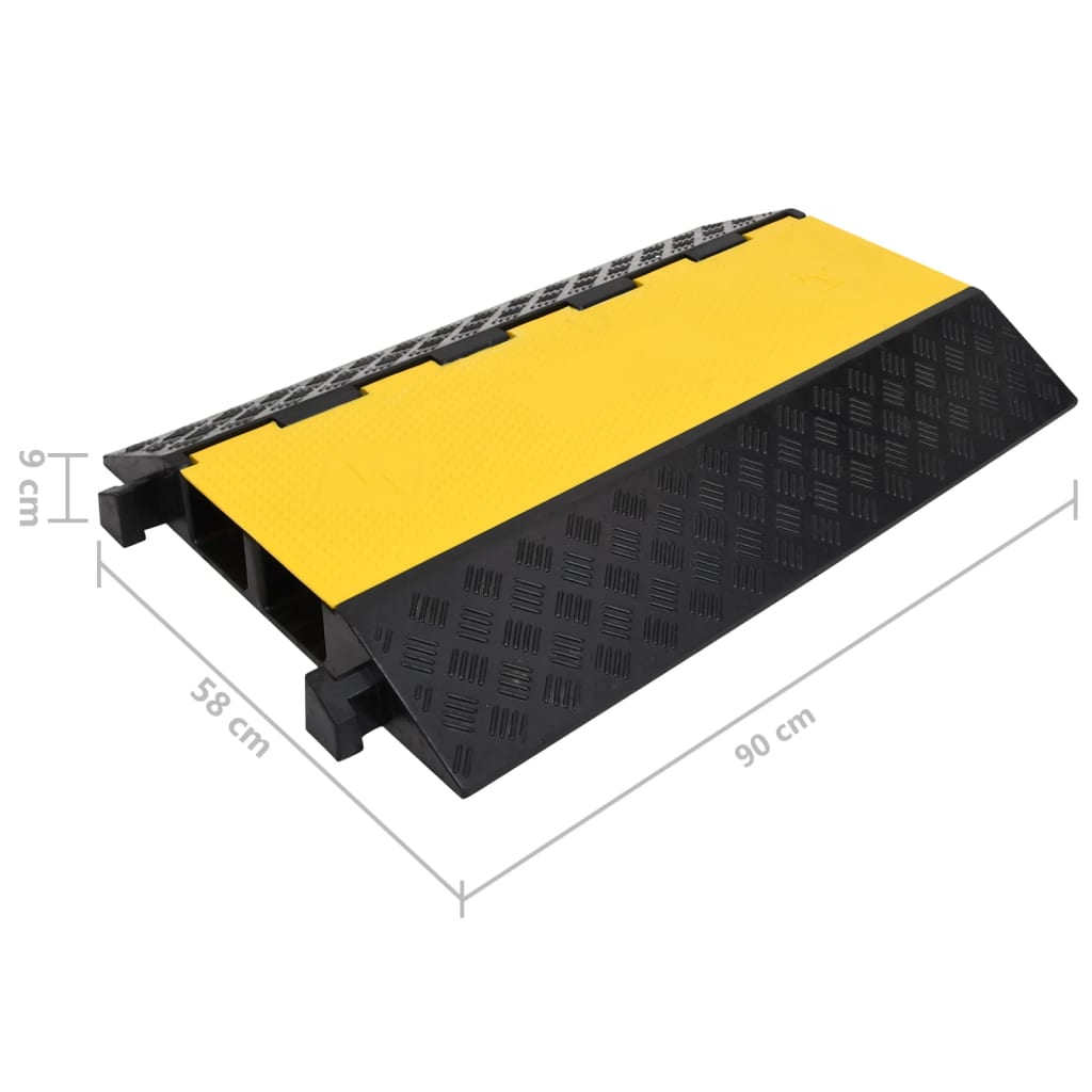 Kabelbeschermer drempel met 2 tunnels 90 cm rubber - afbeelding 7