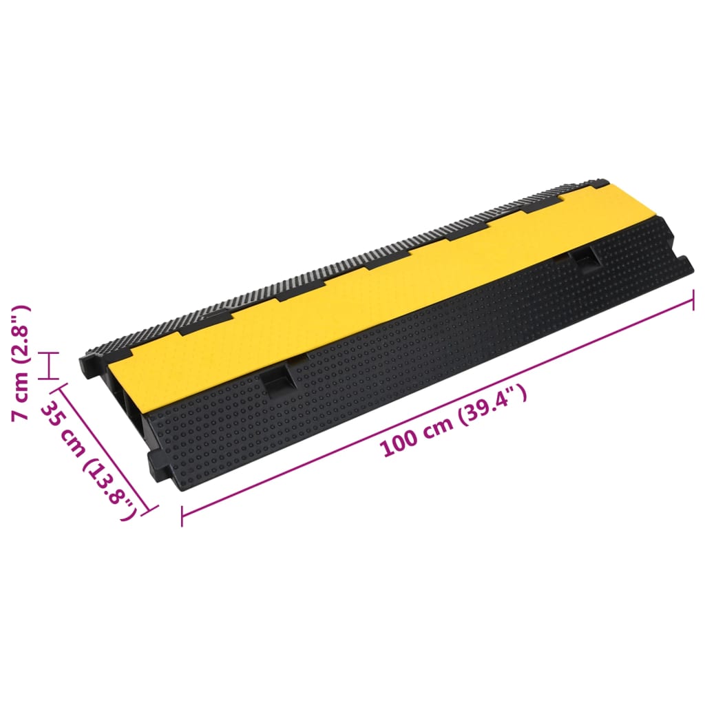 Kabelbeschermer drempel met 2 tunnels 100 cm rubber - 1 stuk - afbeelding 7