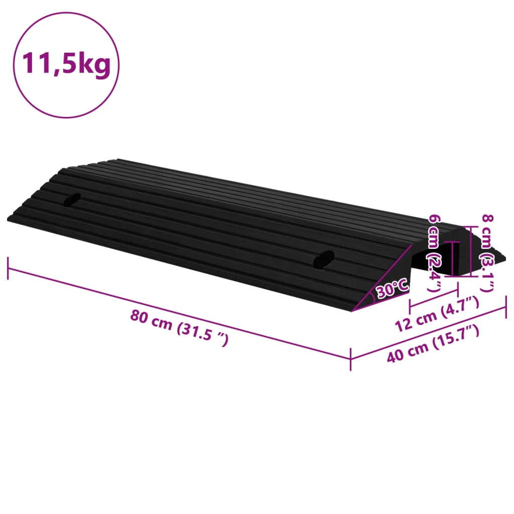 Drempelbrug 80 x 40 x 8 cm rubber - 1 stuk - afbeelding 7