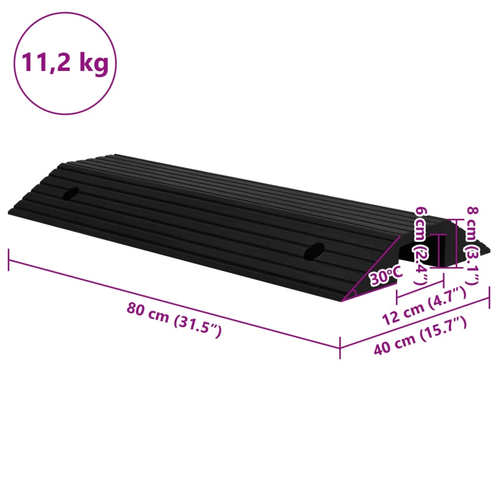 Drempelbrug 80 x 40 x 8 cm rubber - 2 stuks - afbeelding 8
