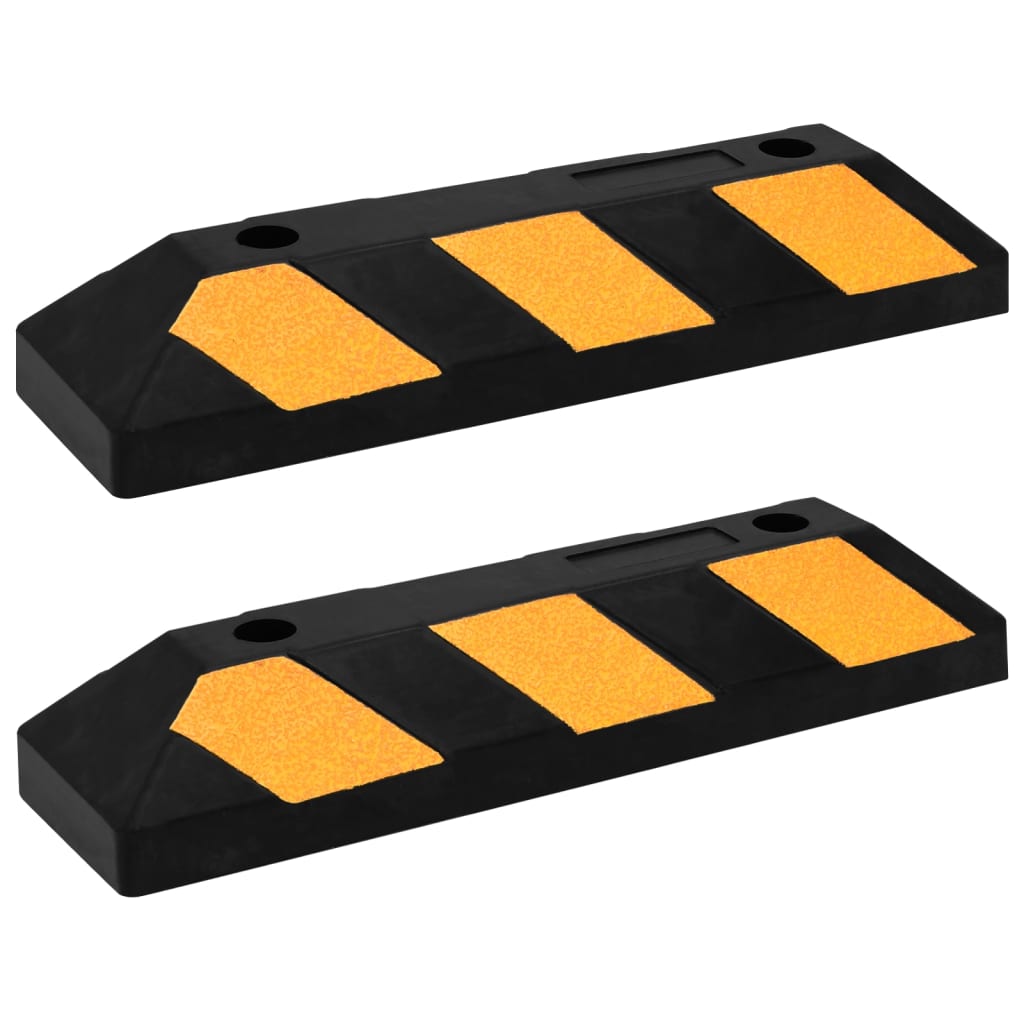 Parkeerblokken reflecterend 2 stuks 56 x 15 x 10 cm rubber - afbeelding 2
