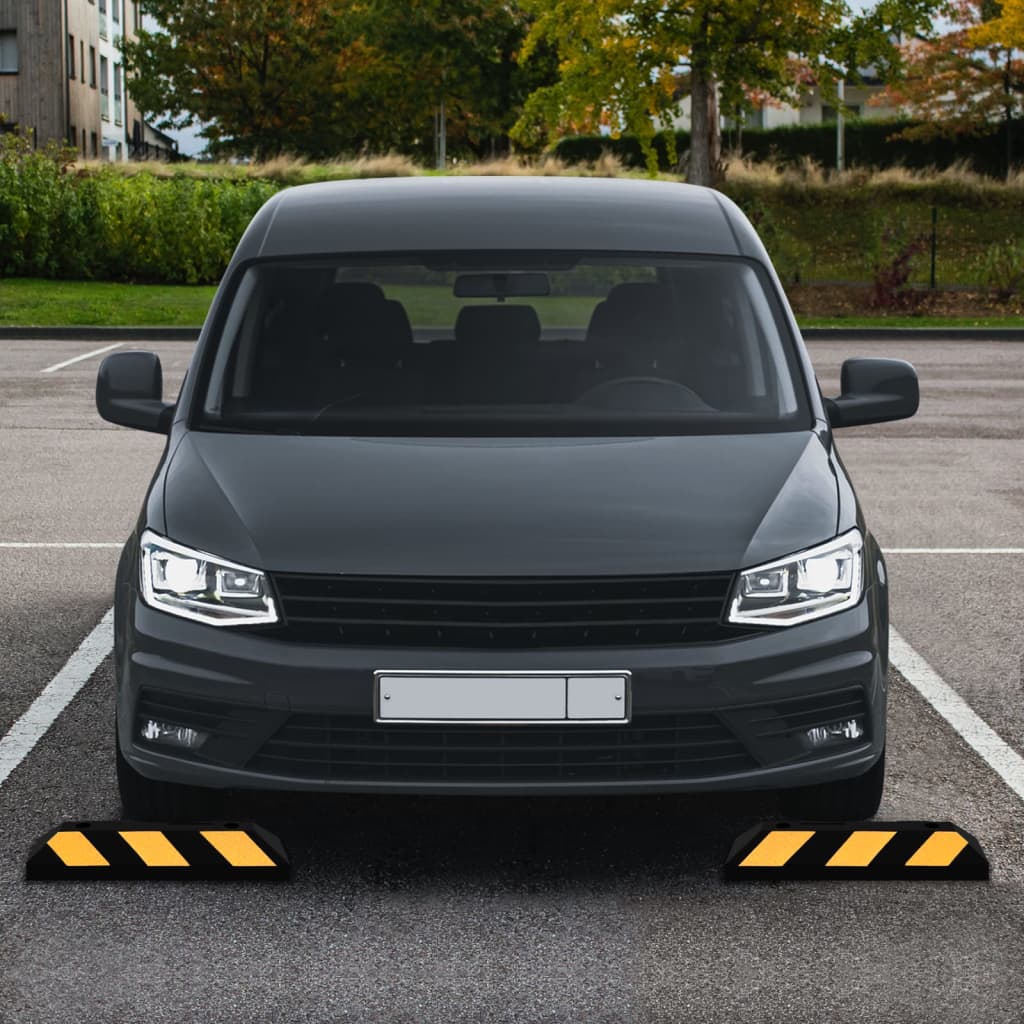 Parkeerblokken reflecterend 2 stuks 56 x 15 x 10 cm rubber